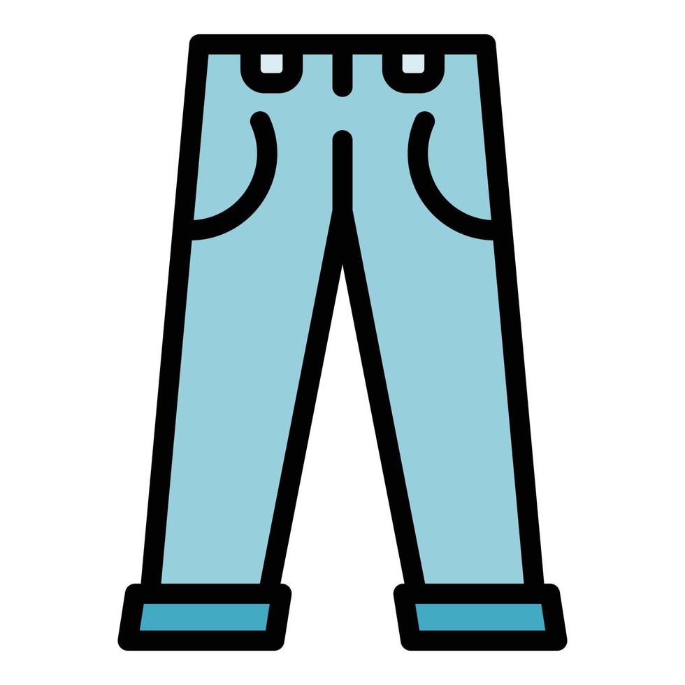 Trendy jeans icon color outline vector