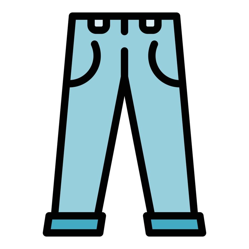 Trendy jeans icon color outline vector