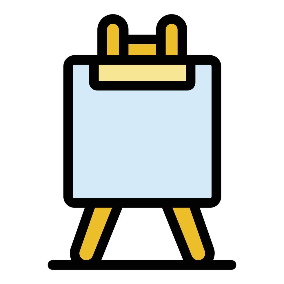 Wood easel icon color outline vector
