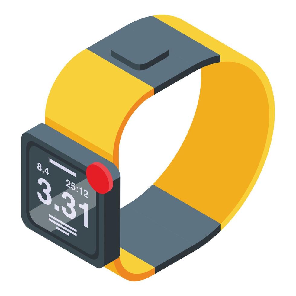 Tracking watch icon isometric vector. Health runner vector