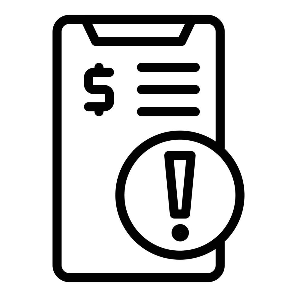 Attention phone icon outline vector. Financial income vector