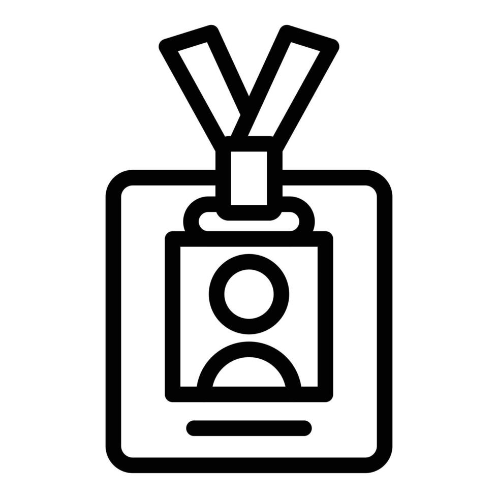 Id card icon outline vector. Badge name vector