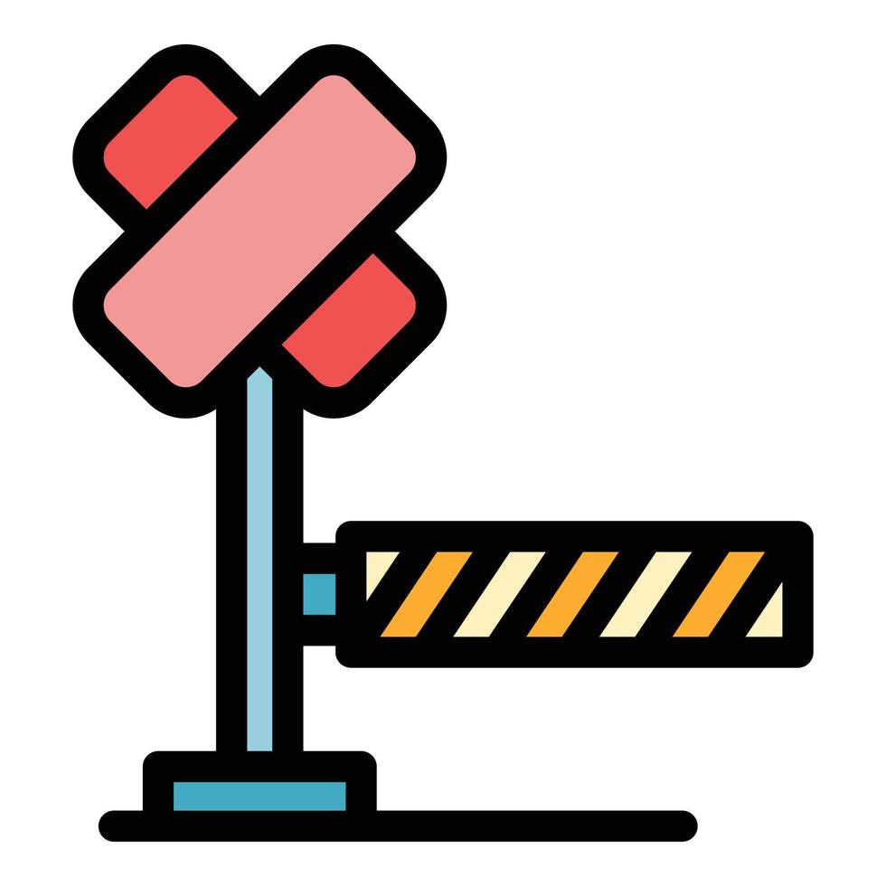 vector de contorno de color de icono de barrera roadrail cerrado