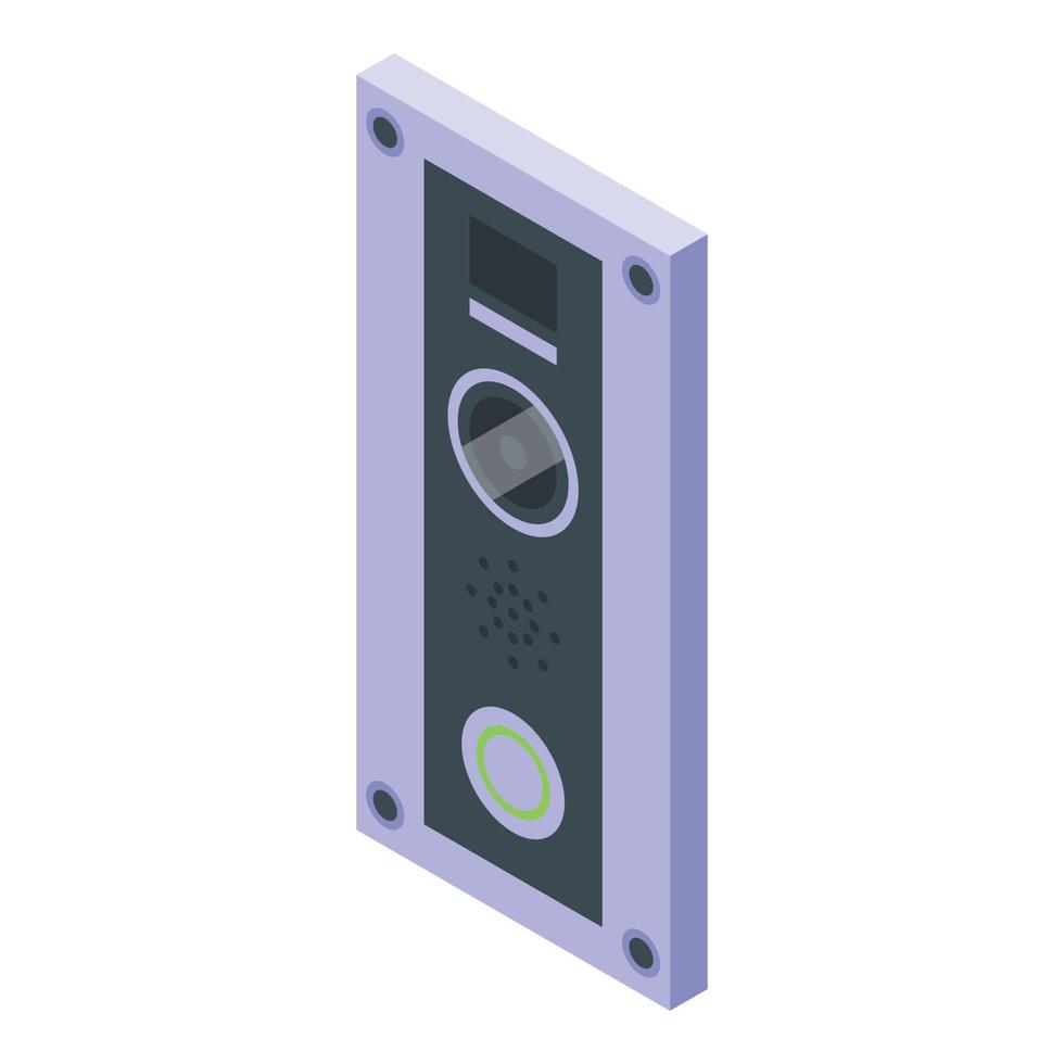 Wall intercom icon isometric vector. Door camera vector