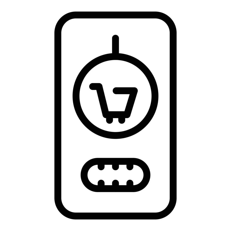 Shop cart app icon outline vector. Screen element vector