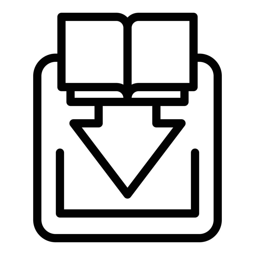 descargar vector de contorno de icono de libro digital. estudio en línea