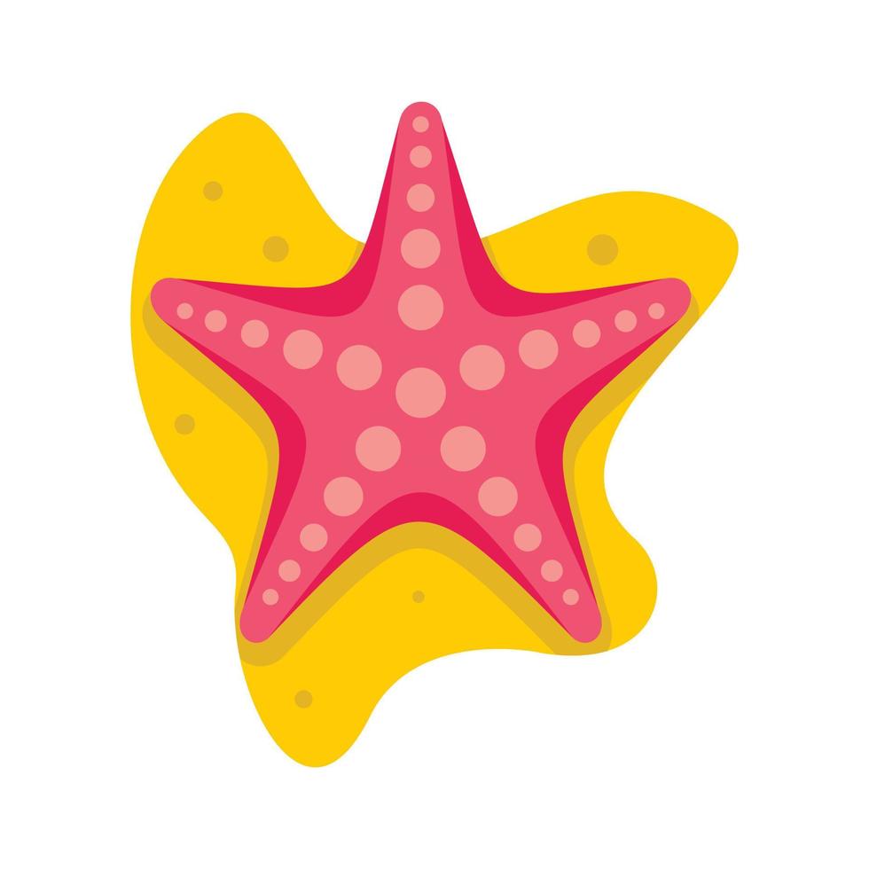 Sea star icon, flat style vector