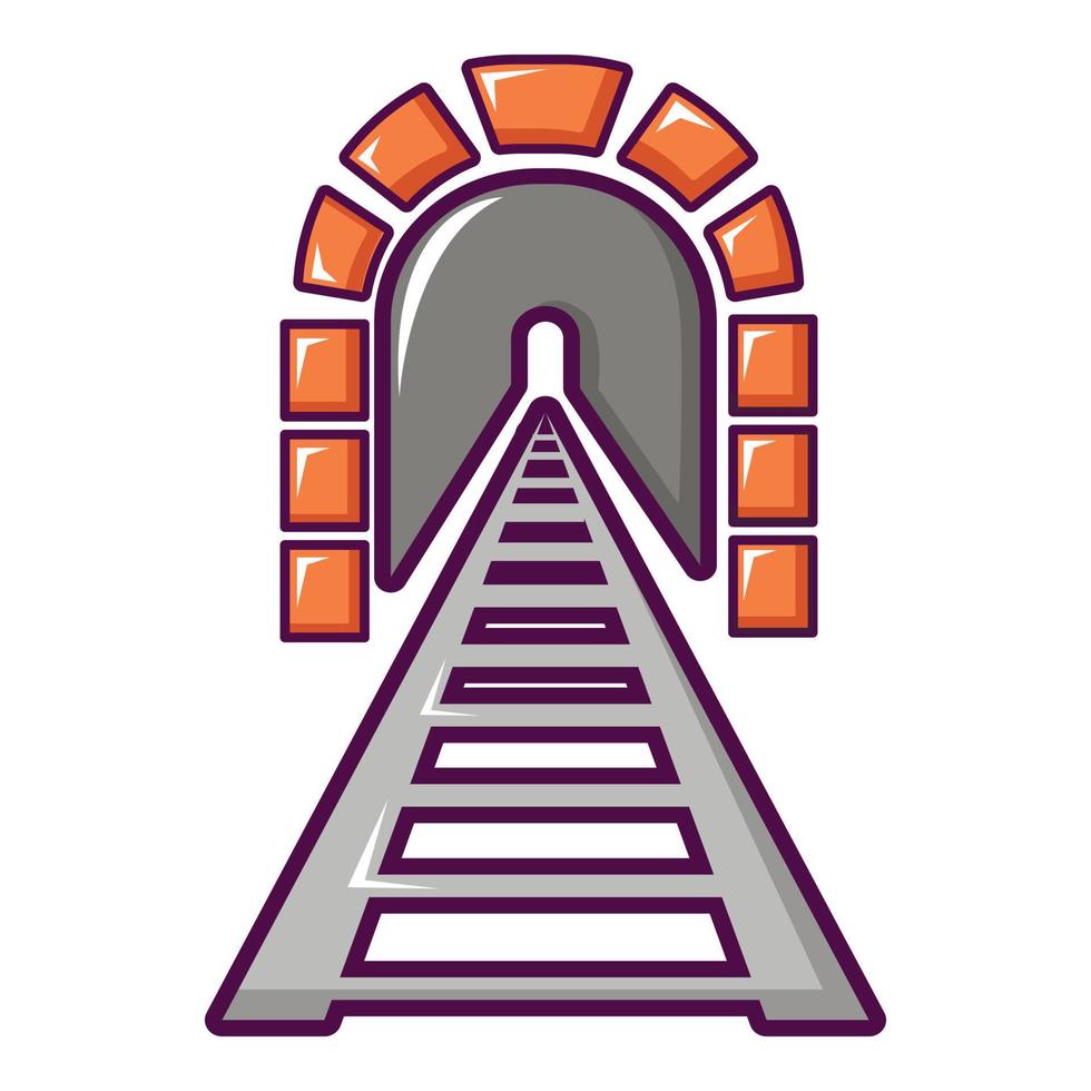 icono de túnel ferroviario, estilo de dibujos animados vector