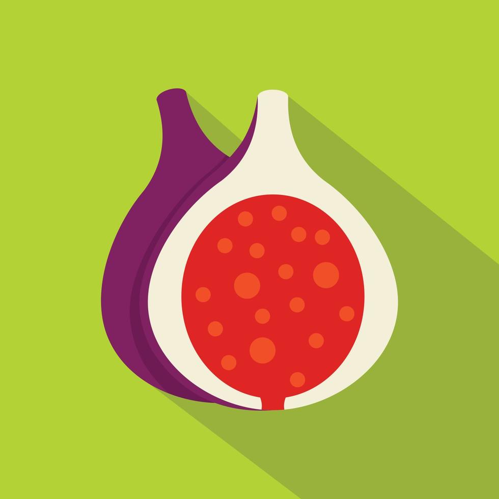 Half of fig fruit icon, flat style vector