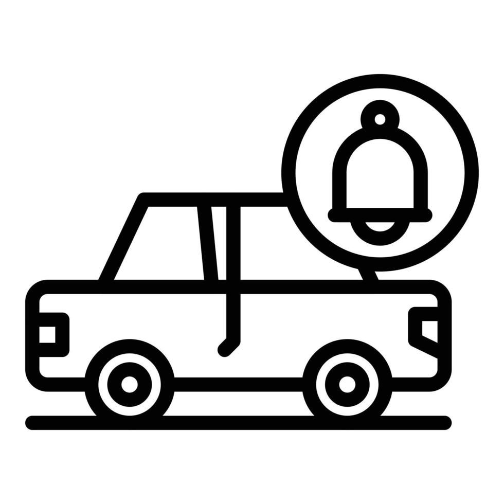 vector de esquema de icono de acceso de coche. tecla de alarma