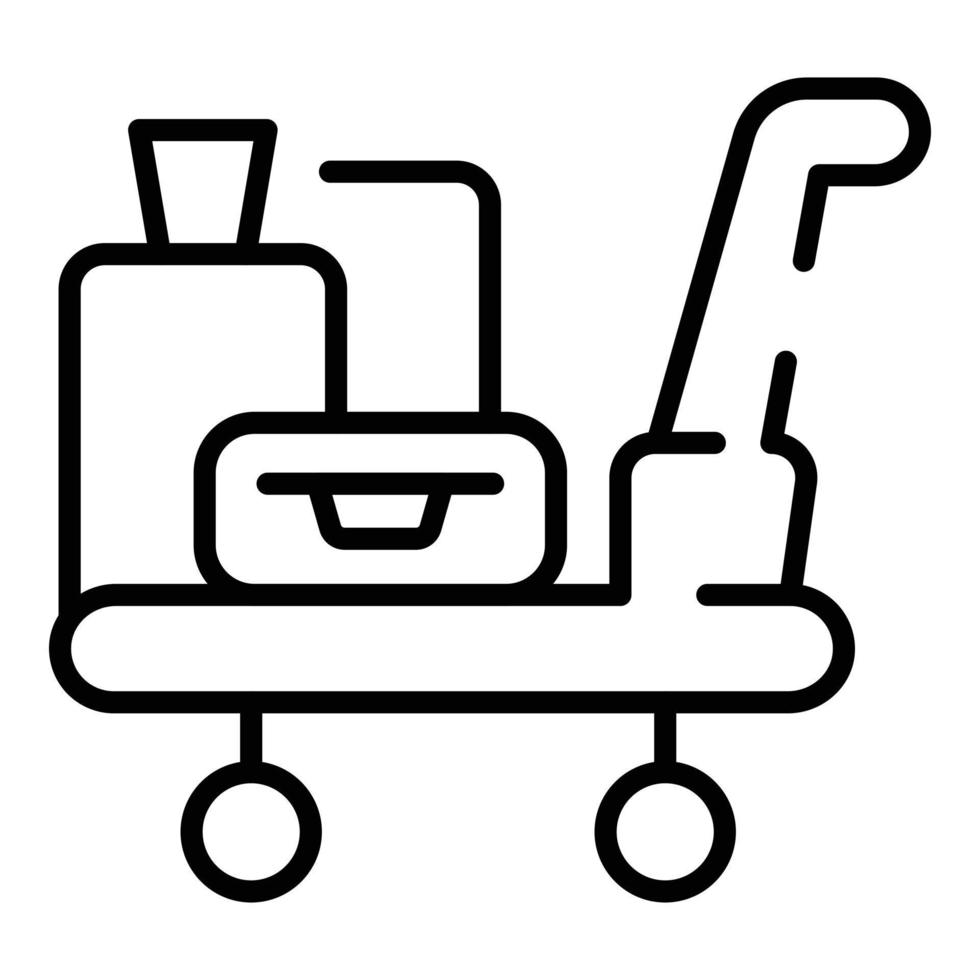 Holiday luggage trolley icon outline vector. Hotel suitcase vector