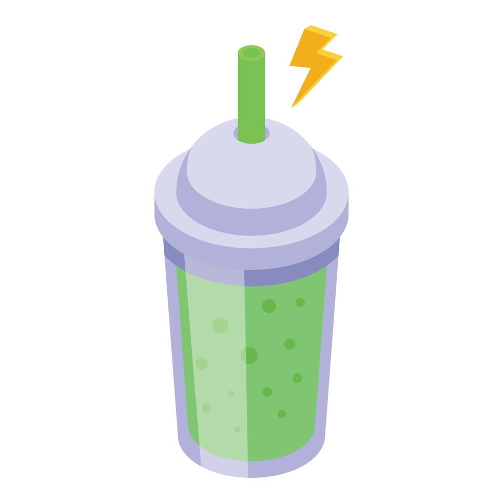 Green smoothie icon isometric vector. Shake detox vector