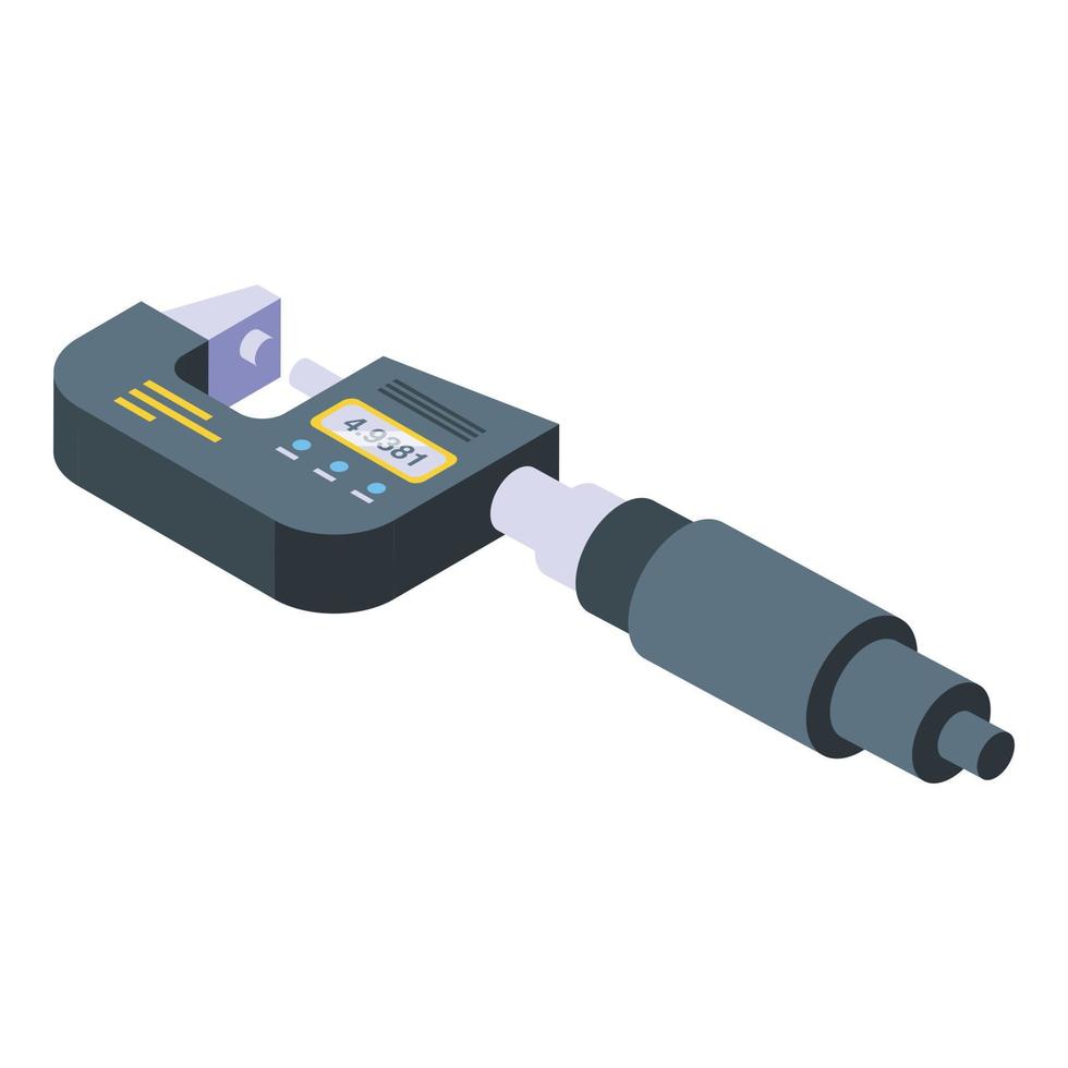 Metalwork micrometer icon isometric vector. Digital ruler vector