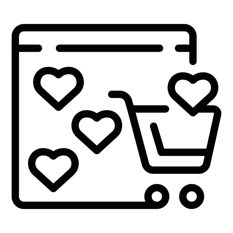 Web favorite cart shop icon outline vector. Online order vector