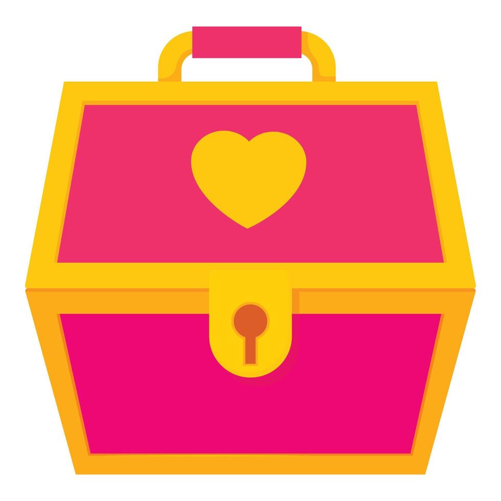 Pink treasure chest for a princess icon vector