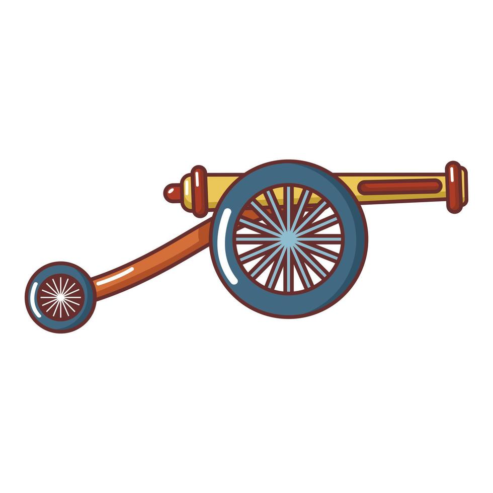 Artillery cannon icon, cartoon style. vector