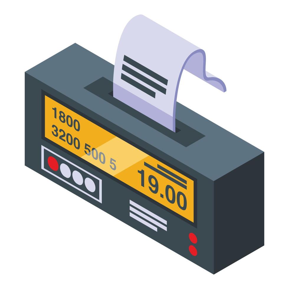 vector isométrico del icono del dispositivo taxímetro. cabina del conductor