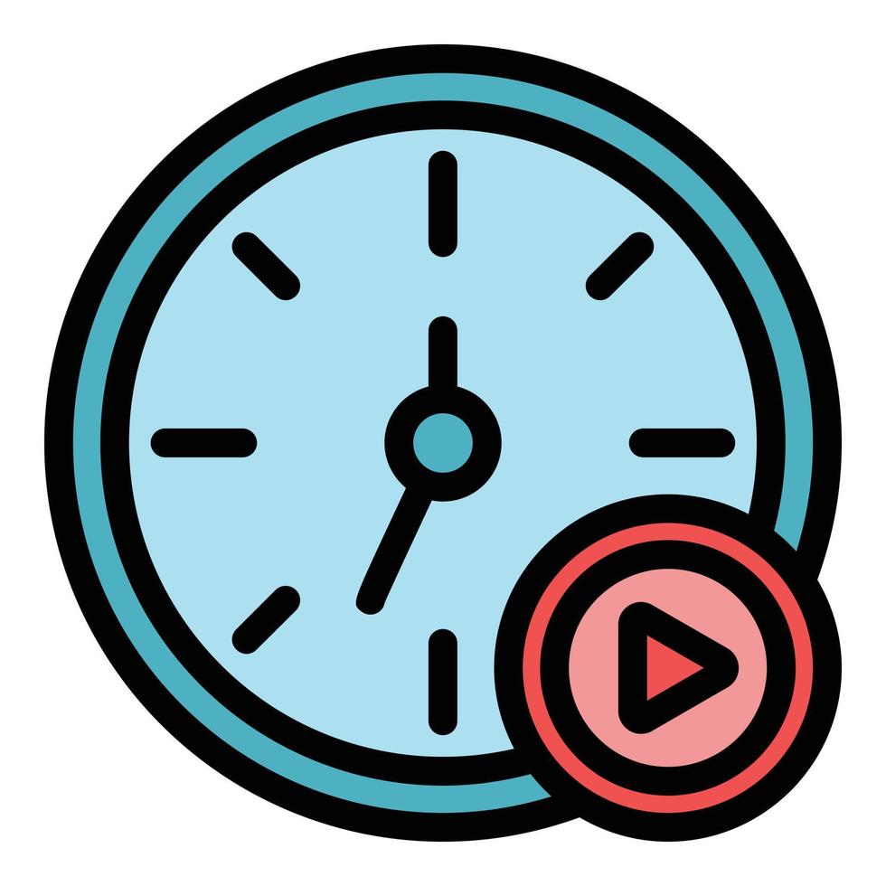 Training time icon color outline vector