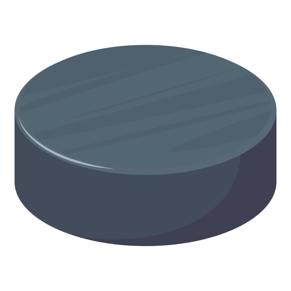 Hockey puck icon, cartoon style vector