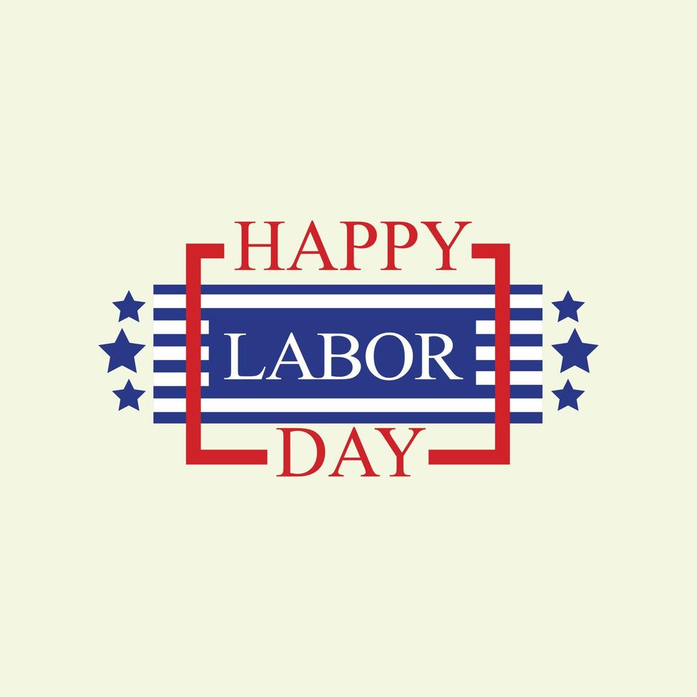 Happy labor day logo, flat style vector