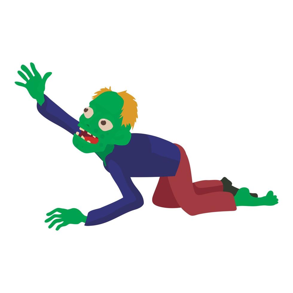 Zombie creeps icon, cartoon style vector