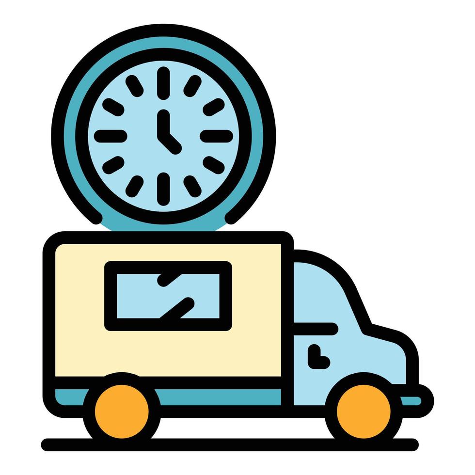 Delivery sales car icon color outline vector