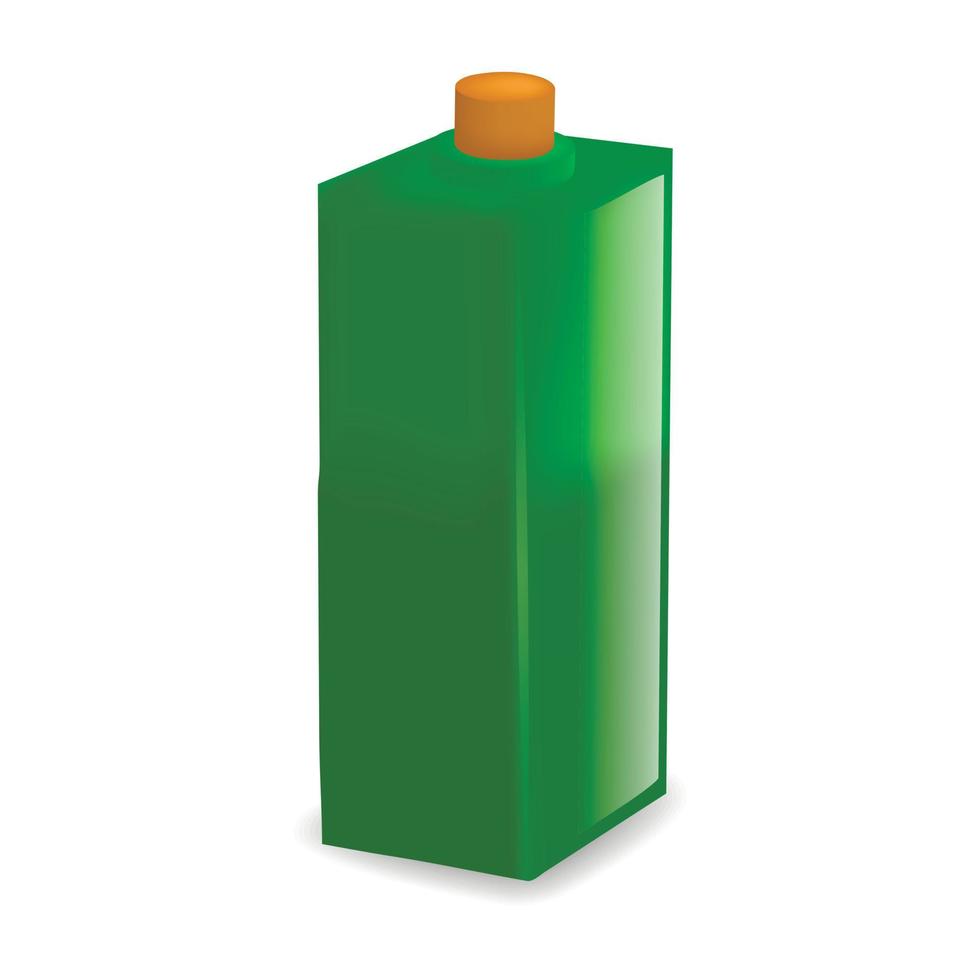 maqueta de botella de vidrio verde, estilo realista vector