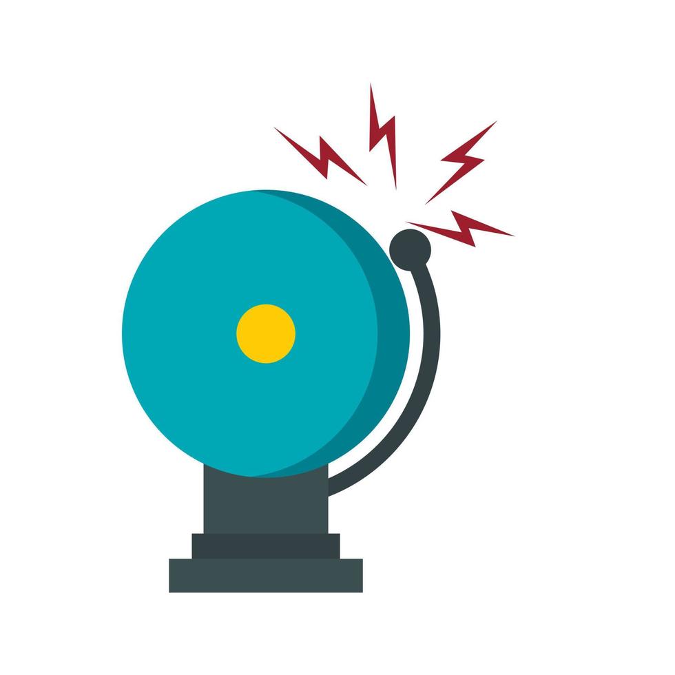 Ringing fire alarm bell icon, flat style vector