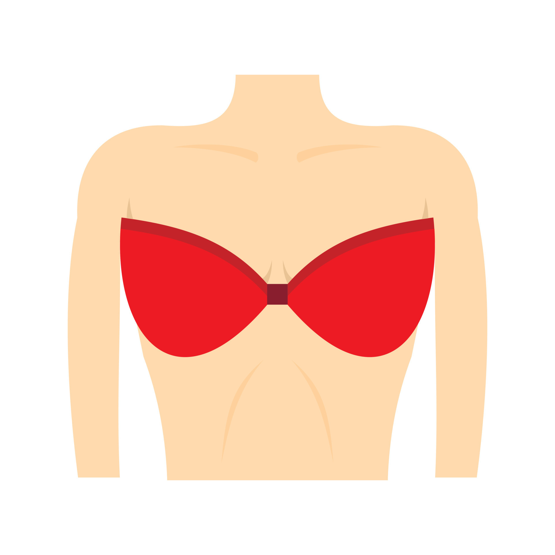 Female breast in a red bra icon, flat style 15090593 Vector Art at Vecteezy