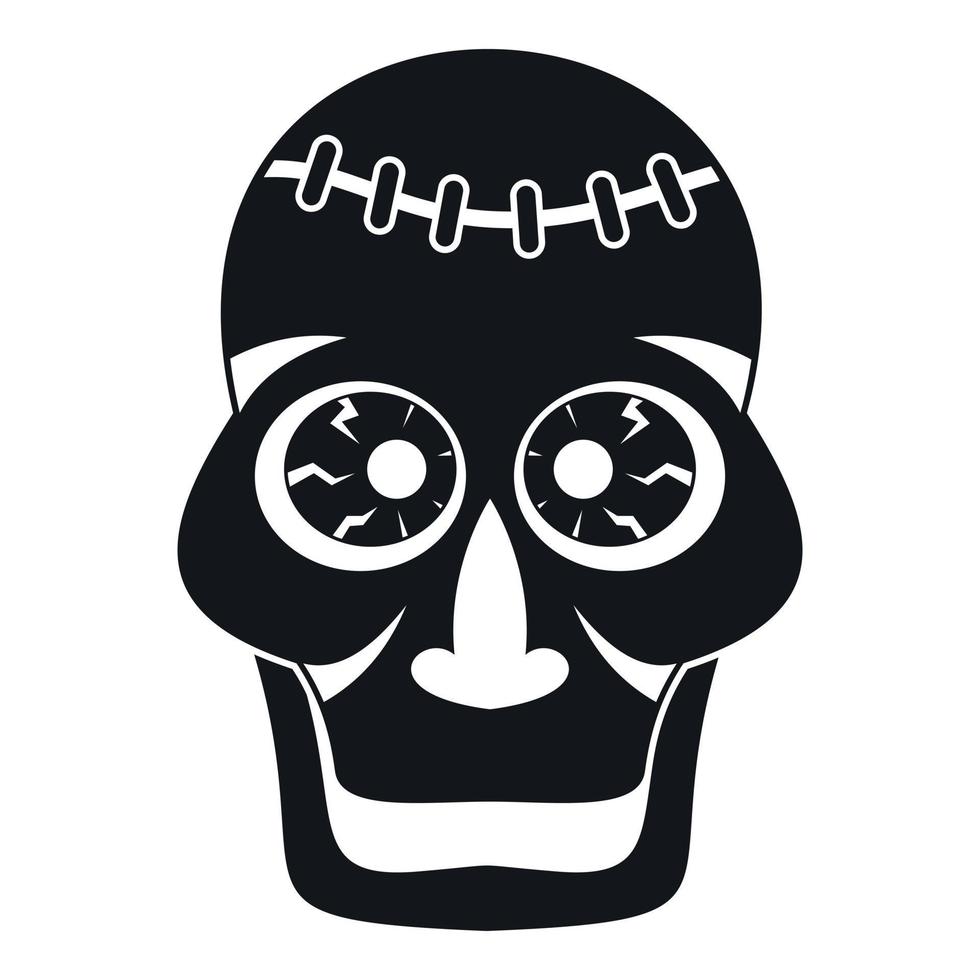 Skull icon, simple style vector