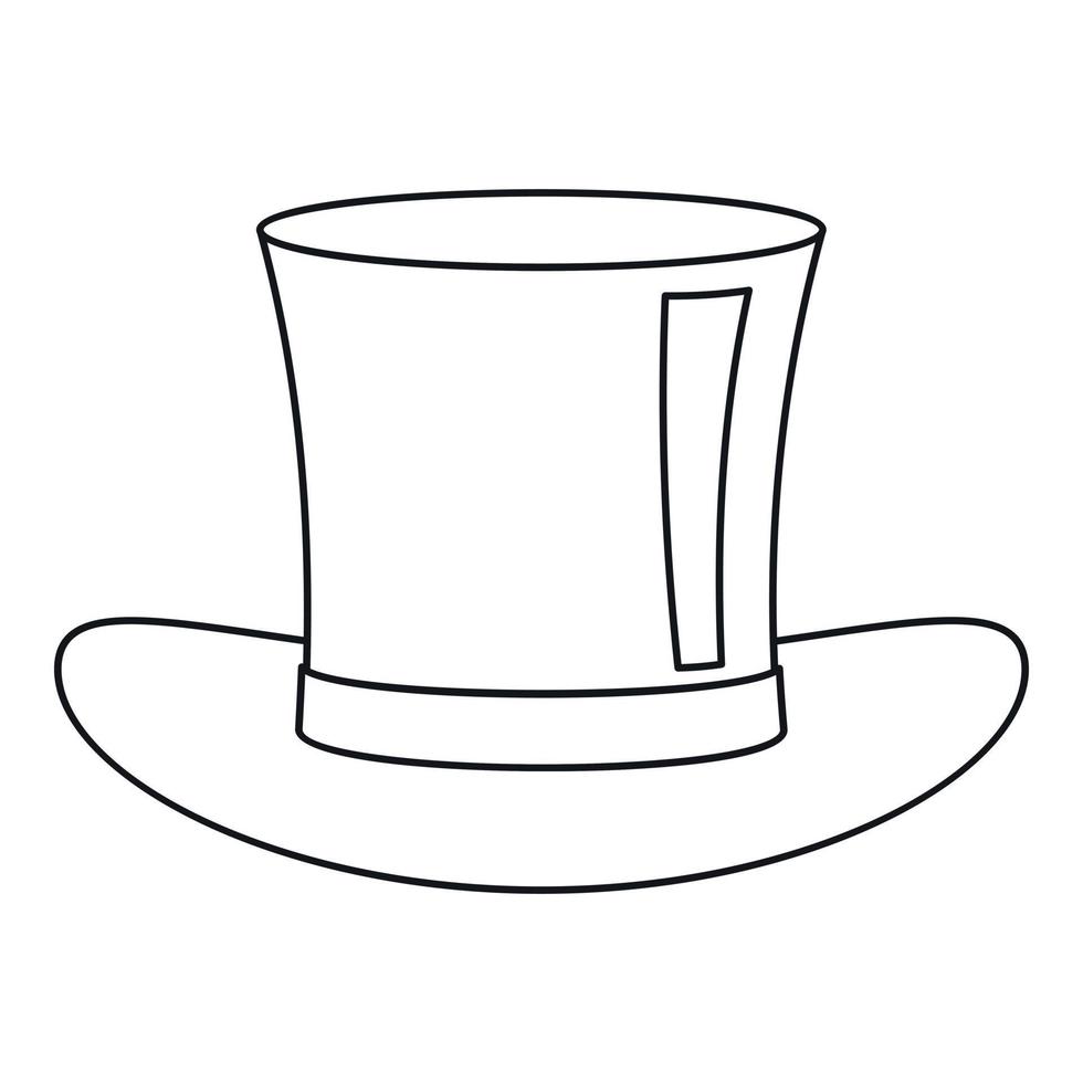 icono de sombrero de seda, estilo de contorno vector