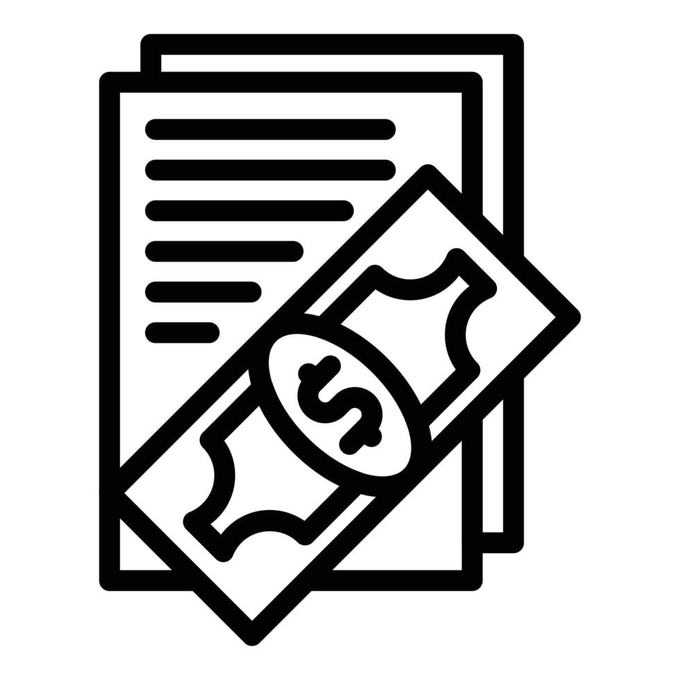 Cash payment icon outline vector. Credit money vector