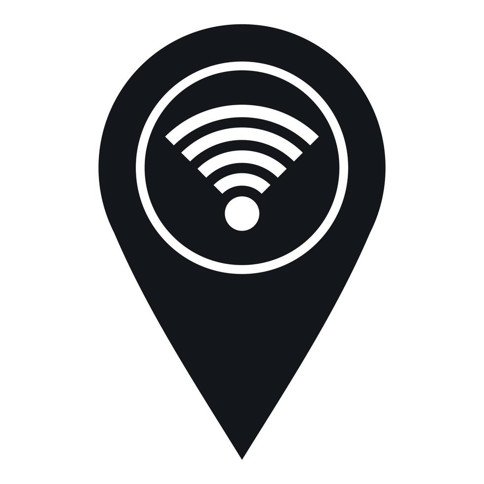 Map pin pointer with wi fi symbol icon vector