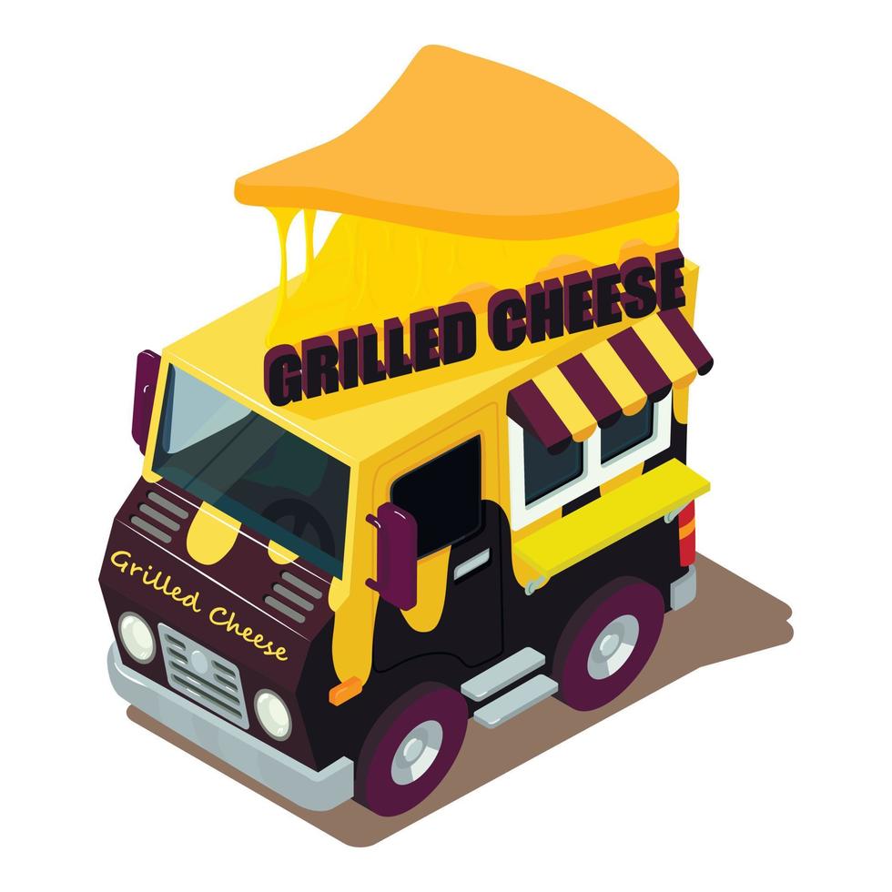 Grilled cheese machine icon, isometric style vector