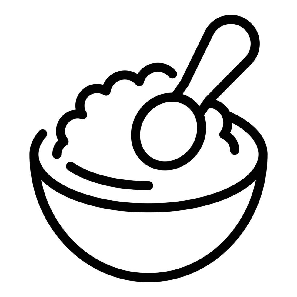 vector de contorno de icono de comida para niños. cocinar niños