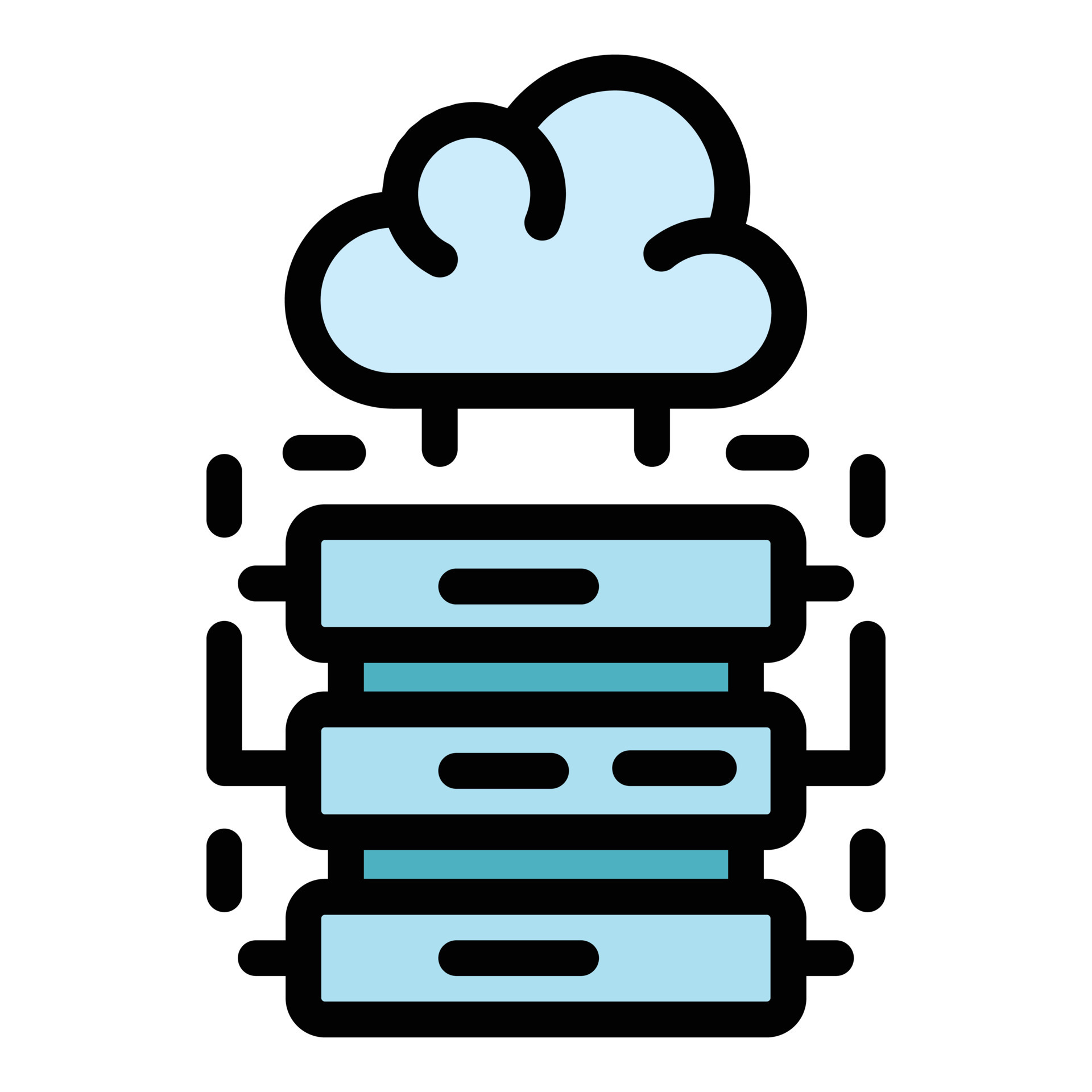 Server data cloud icon color outline vector 15090773 Vector Art at Vecteezy