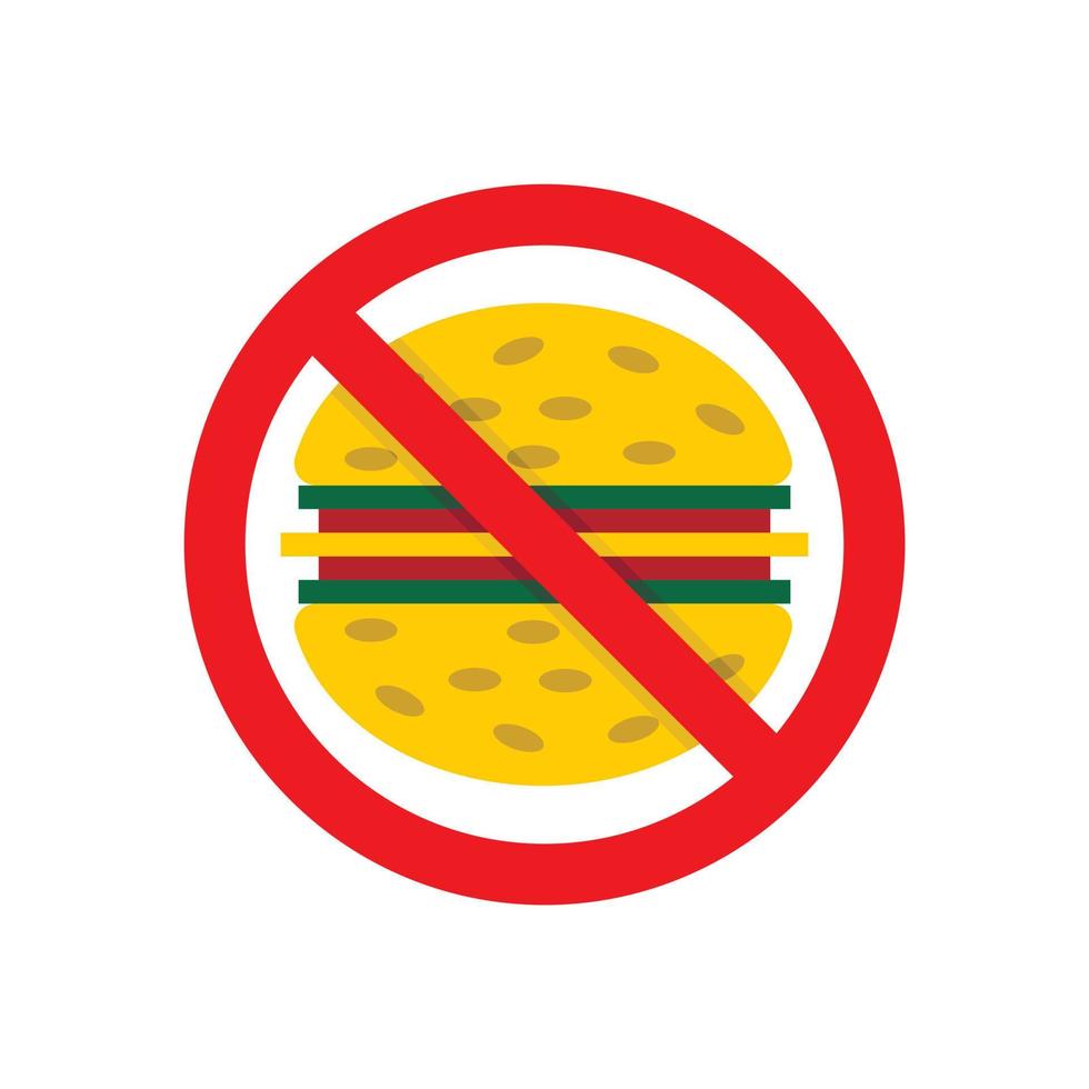 No fast food icon, flat style vector