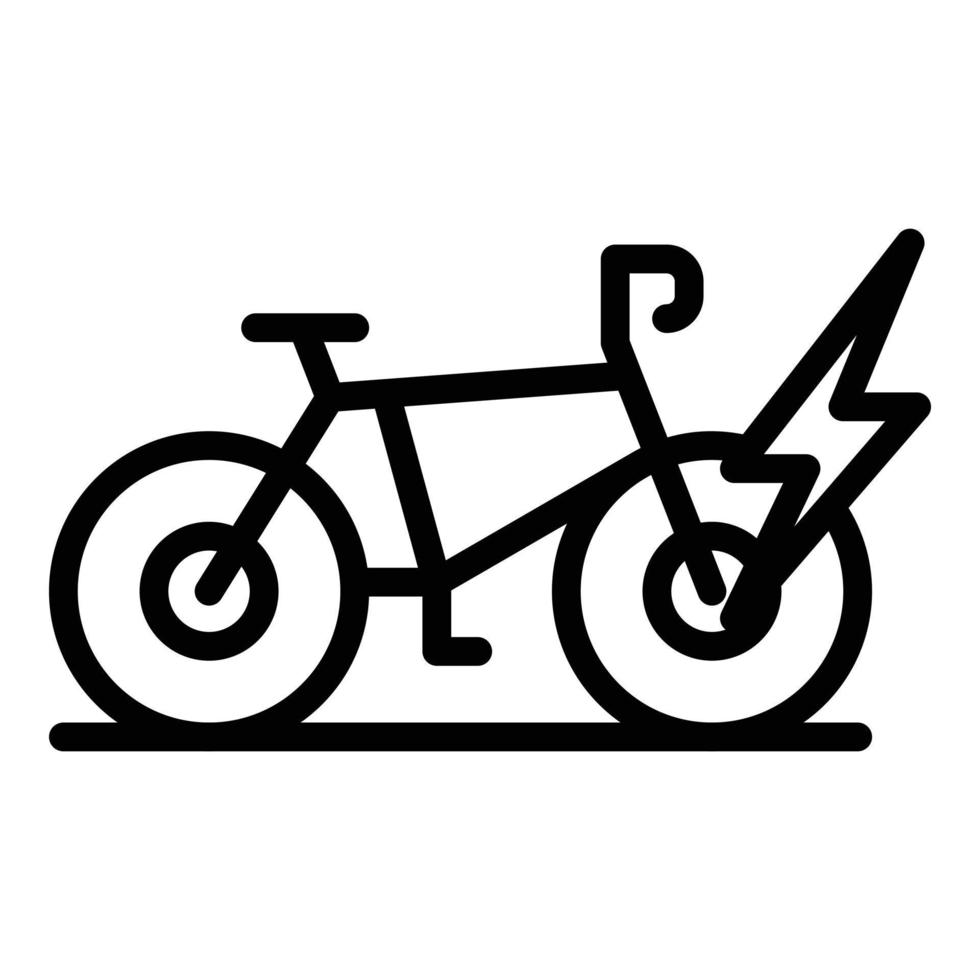 vector de contorno de icono de bicicleta eléctrica. bicicleta eléctrica
