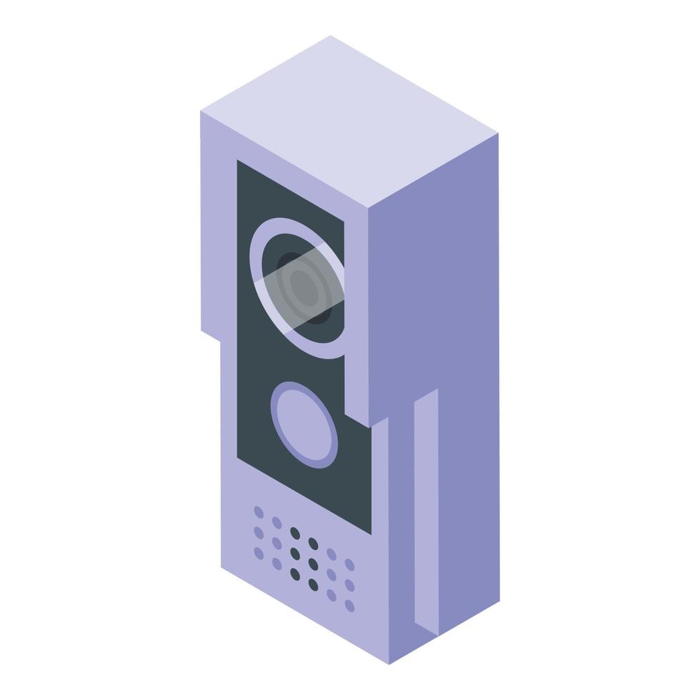 Intercom bell icon isometric vector. Video door vector