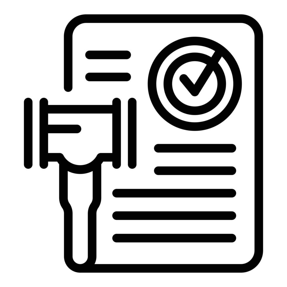 Judge document icon outline vector. Law copyright vector