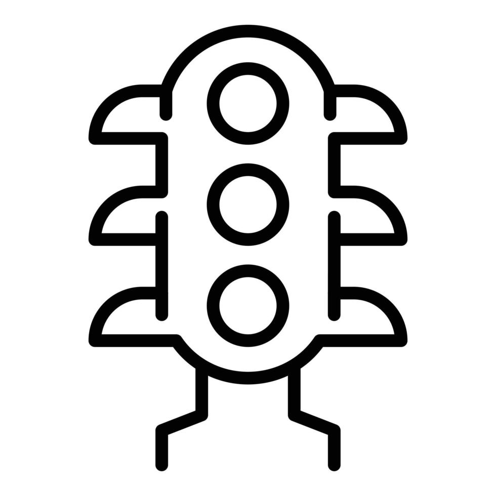 Traffic lights icon outline vector. Train railway vector