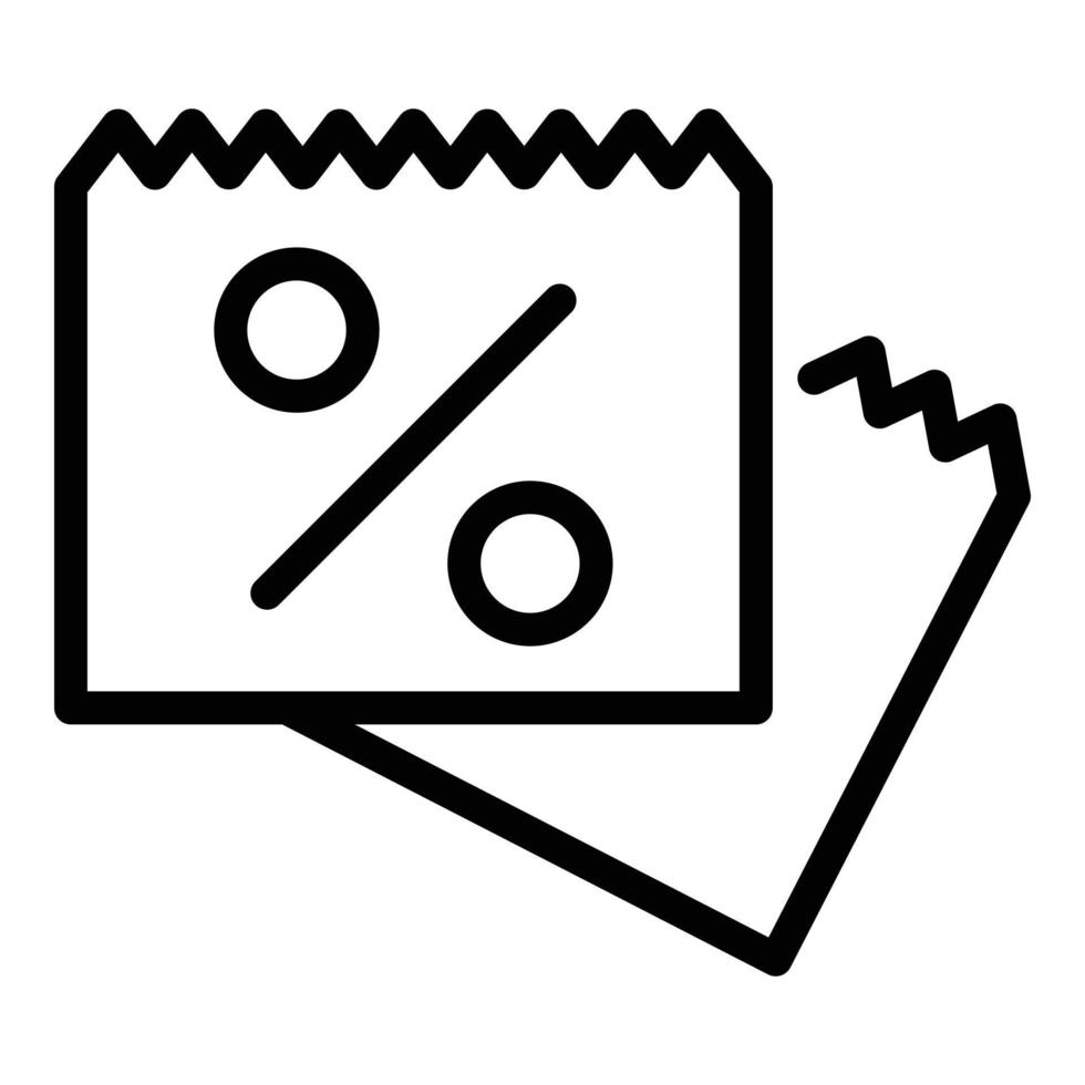 Ticket sale icon outline vector. Promo code vector