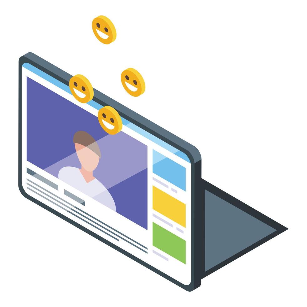 Online speaker icon isometric vector. Seminar audience vector
