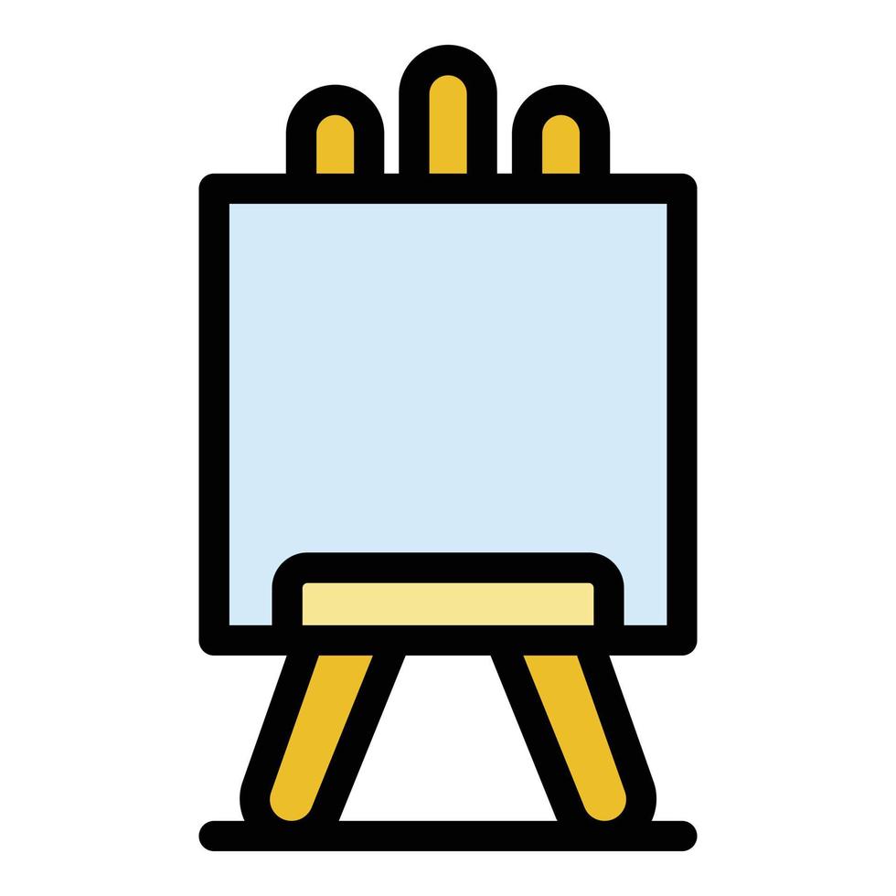 Gallery easel icon color outline vector