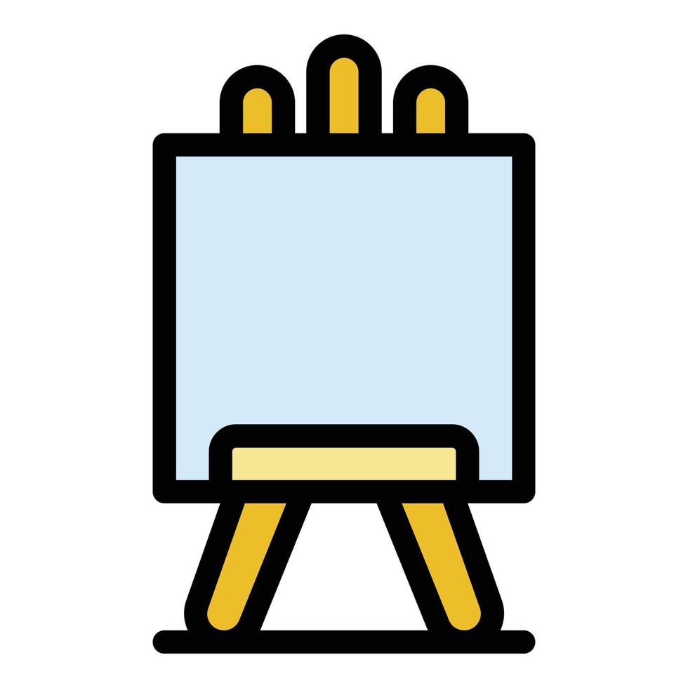 Gallery easel icon color outline vector