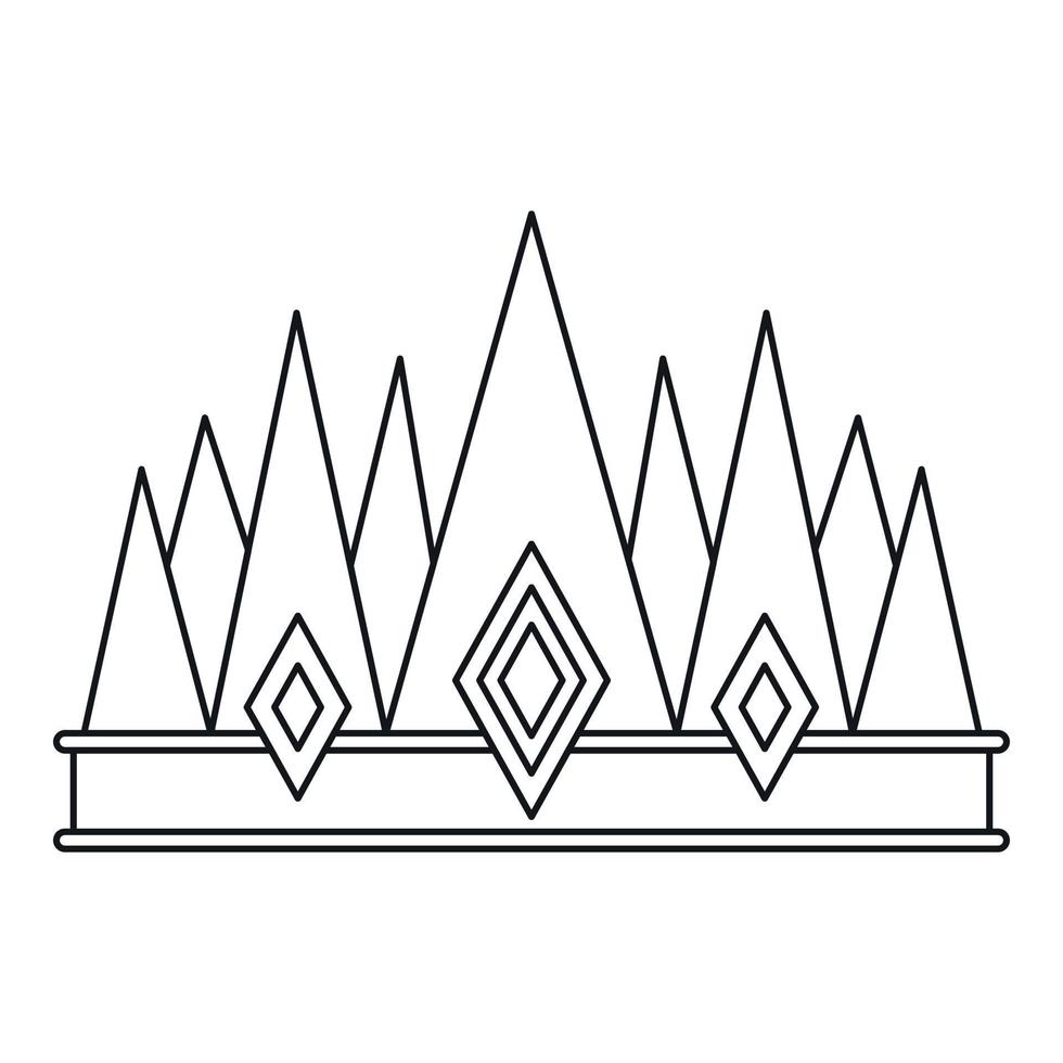 Crown icon, outline style vector