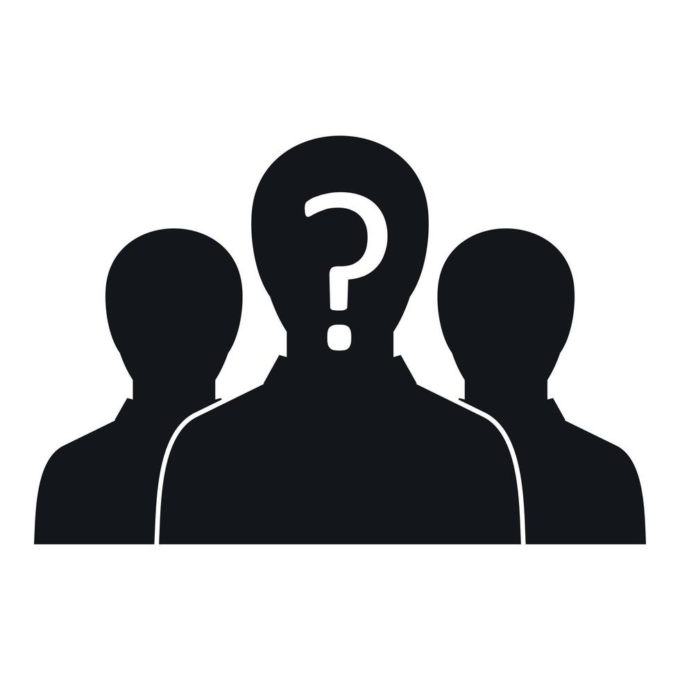 Group of people with unknown personality icon vector