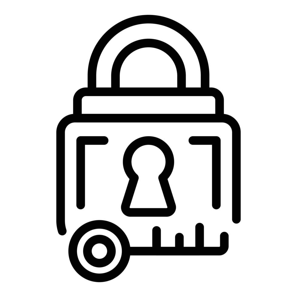 Lock patent icon outline vector. Law copyright vector