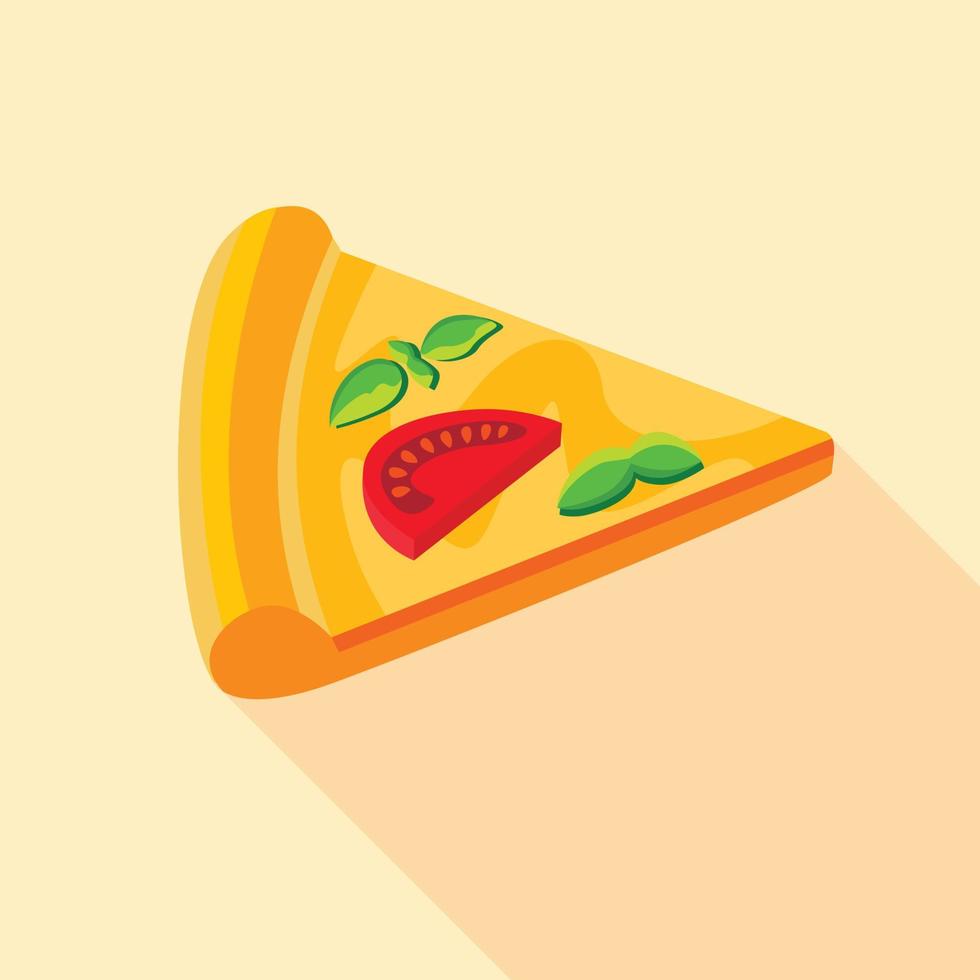 icono de pizza vegetariana, estilo plano vector