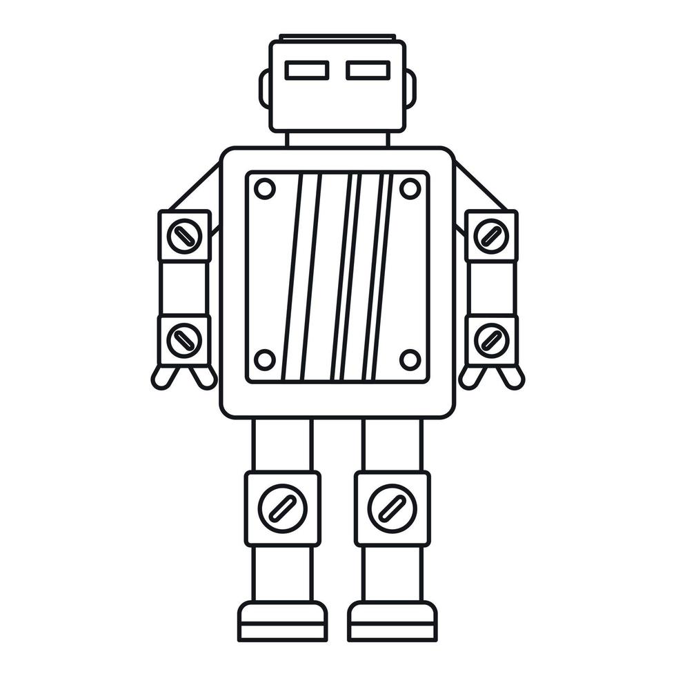 Artificial intelligence robot icon, outline style vector